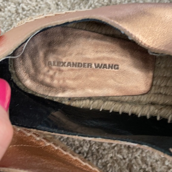 Alexander Wang Devon Rose Gold Metallic Platform Jute Espadrilles - Picture 8 of 17